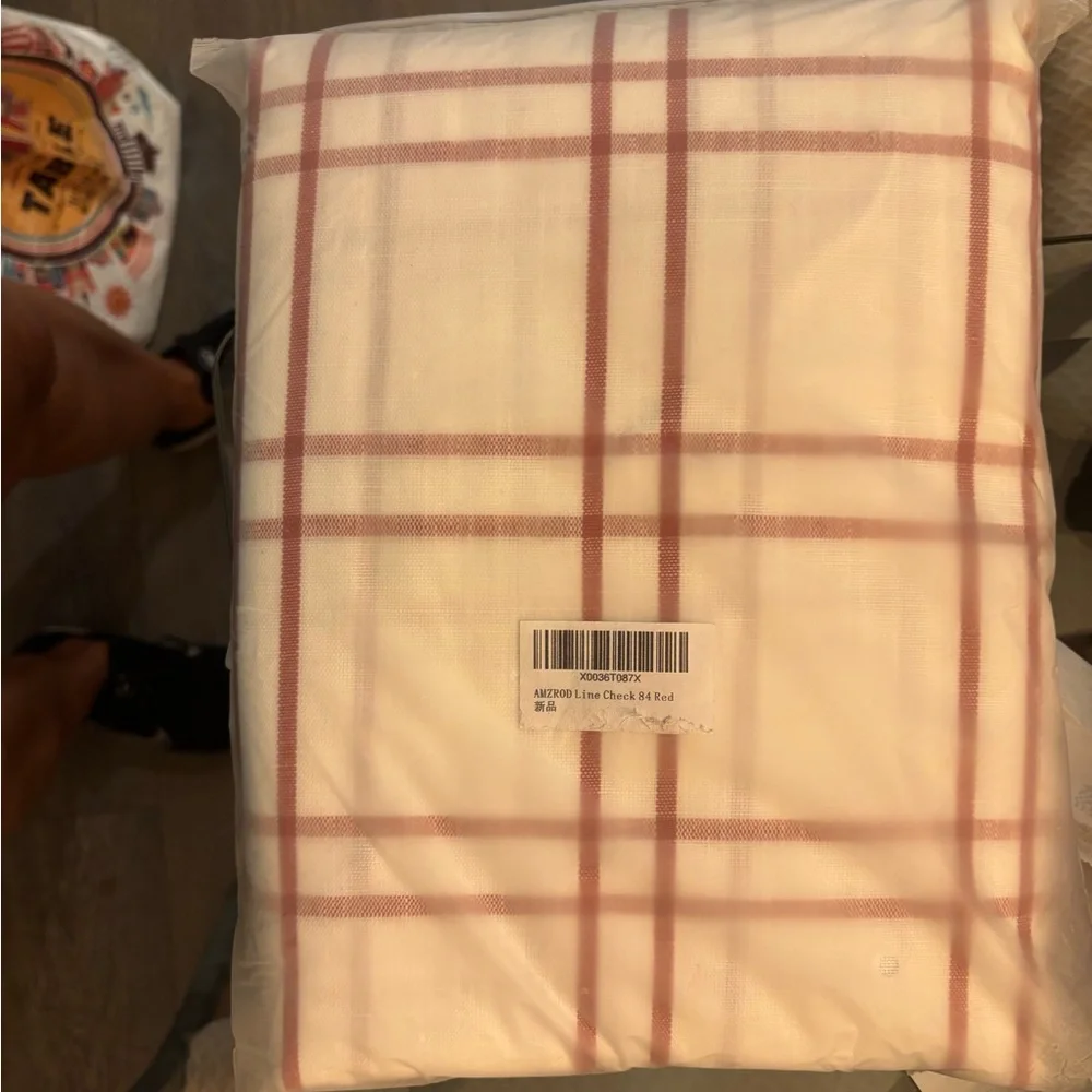 Semi Sheer Buffalo Plaid Curtains 2 Panels